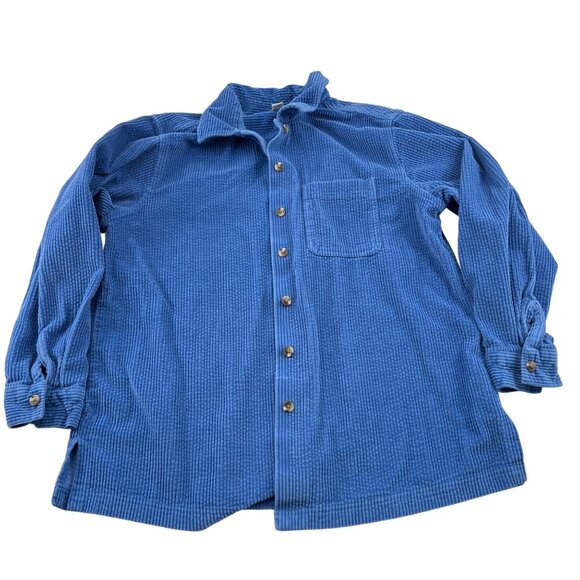L.L.Bean Mens Blue Corduroy Button-Up Shirt M Regular - Picture 1 of 6